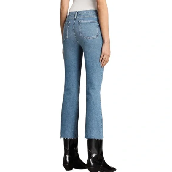 All Saints Blue Flare Wide Leg Jeans - Picture 3 of 16